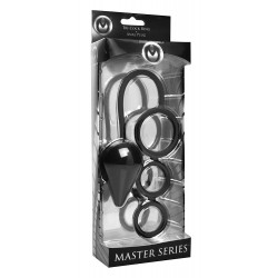 Master Series Triple Threat 3 Ring And Anal Plug dilatatore anale con triplo cockring in silicone