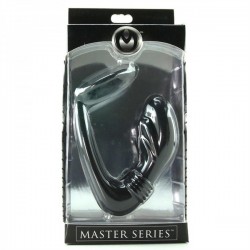 Master Series Cobra Silicone P Spot Massager and Cock Ring Black massaggiatore prostata con cockring in silicone
