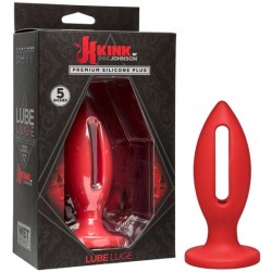 Kink Wet Works Premium Silicone Lube Luge Plug 13 cm. (5 inch) Red plug dilatatore anale permette l'inserimento di liquidi