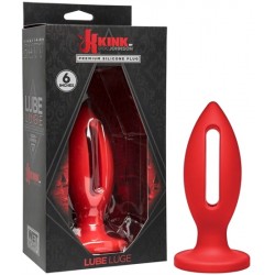 Kink Wet Works Premium Silicone Lube Luge Plug 15 cm. (6 inch) Red plug dilatatore anale permette l'inserimento di liquidi