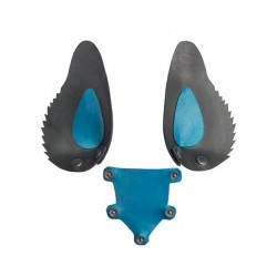 Mister B FETCH Rubber Dog Hood Tongue and Ears Blue Metal lingua e orecchie realizzate in gomma