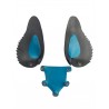Mister B FETCH Rubber Dog Hood Tongue and Ears Blue Metal lingua e orecchie realizzate in gomma