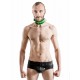 Mister B Rubber Collar Lockable Black Green collare per restrizione regolabile in gomma