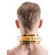 Mister B Rubber Collar Lockable Black Yellow collare per restrizione regolabile in gomma