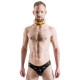 Mister B Rubber Collar Lockable Black Yellow collare per restrizione regolabile in gomma