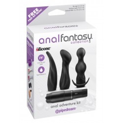 Anal Fantasy Anal Adventure Kit Black kit con 3 pezzi di plug dilatatori anali in silicone