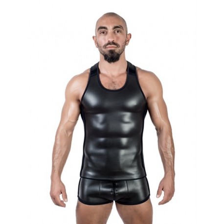 Mister B Neoprene Tank Top Black canotta in neoprene