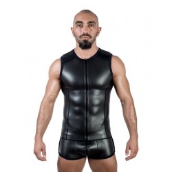 Mister B Neoprene Sleeveless T Zip Black smanicata in neoprene con zip