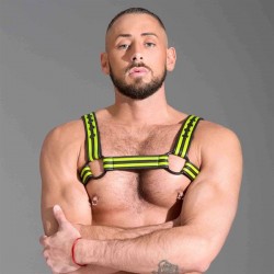 665 Neoprene Bulldog Harness Yellow harness in neoprene con clips