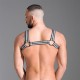 665 Neoprene Bulldog Harness Gray harness in neoprene con clips