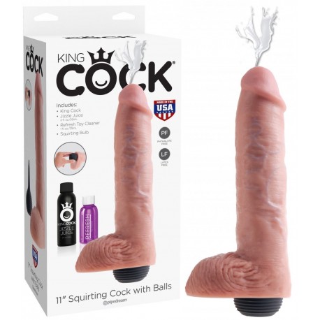King Cock Squirting Cock (11.00 inch) 27.94 cm. dildo fallo realistico con schizzo