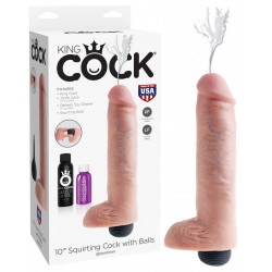King Cock (10.00 inch) 25.40 cm. Squirting Cock dildo fallo realistico con schizzo