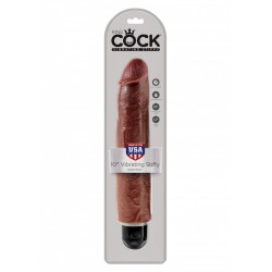 King Cock (10 Inch) 25.40 cm. Brown Vibr Stiffy dildo fallo realistico vibratore vibrante