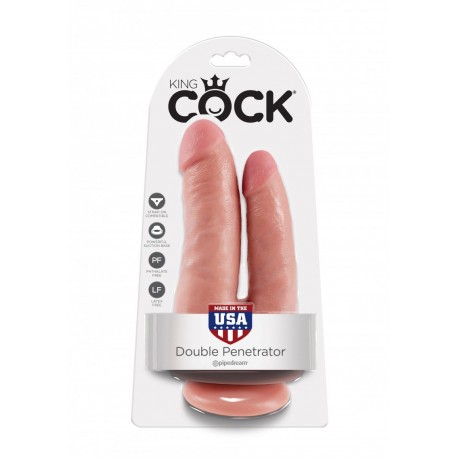 King Cock Double Penetrator doppio dildo fallo realistico caramel