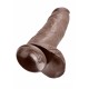 King Cock  (12.00 inch) 30.48 cm. With Balls Brown dildo XL fallo realistico brown