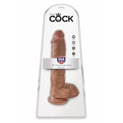 King Cock (10.00 inch) 25.40 cm. With Balls Caramel dildo fallo realistico caramel