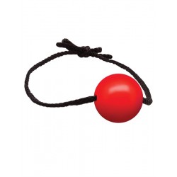 Black Label Gag With Leather Strings Silicone Ball Ø 40 mm. Red bavaglio con sfera rosso per s/m bondage