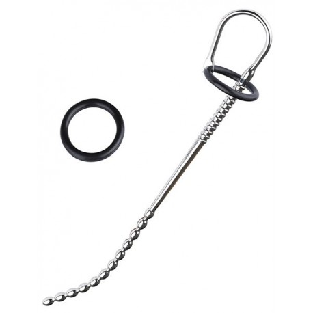 Black Label Stainless Steel Silicone Urethral Stretcher Long Beaded sonda lunga uretrale con perle realizzato in acciaio inox