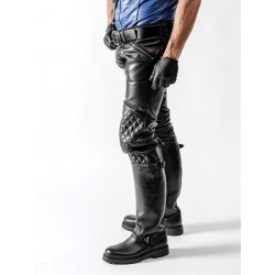 Mister Jeans Padded Sailor Jeans pantaloni leather imbottito in pelle con zip