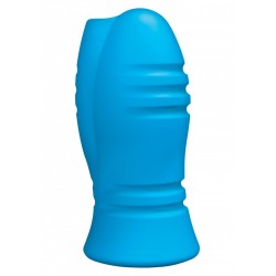 OptiMALE Vibrating Stroker Ribs Blue masturbatore vibrante blue