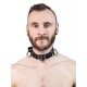 Mister B Leather Slave Collar 4 D Rings Black collare in pelle regolabile per restrizioni con anelli D