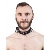 Mister B Leather Slave Collar 4 D Rings Black collare in pelle regolabile per restrizioni con anelli D