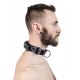 Mister B Leather Slave Collar 4 D Rings Black collare in pelle regolabile per restrizioni con anelli D