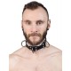 Mister B Slave Collar White 4 D Rings collare leather pelle regolabile per restrizioni