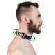 Mister B Slave Collar White 4 D Rings collare leather pelle regolabile per restrizioni