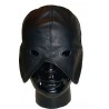 Mister B Leather Master Hood Laced maschera con fori per occhi in leather pelle chiusura sul reto con lacci