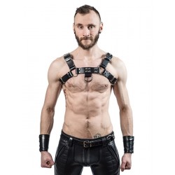 Mister B Chest Harness Saddle Leather Black harness versione basic pelle non senza cuciture