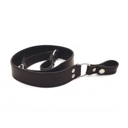 Mister B Leather Sam Browne Belt Stitched bretella in pelle unica trasversale colore nero