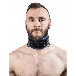 Mister B Leather Slave Collar Blue Padding collare morbido leather pelle per restrizioni