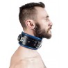 Mister B Leather Slave Collar Blue Padding collare morbido in pelle