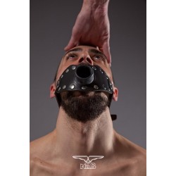 Mister B Leather Strap On Piss Gag bavaglio leather per pissing in pelle