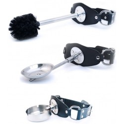 Mister B MultiPerv gag bavaglio in pelle multiuso con 3 diversi accessori in metallo