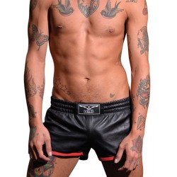 Mister B Leather Sport Shorts Red pantaloncini sportivi in pelle