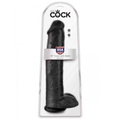 King Cock 38,10 cm. (15.00 inch) Black with Balls dildo XXL fallo realistico nero