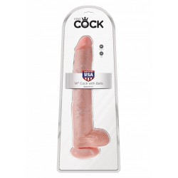 King Cock (14.00 inch) 35,55 cm. Skin With Balls dildo XXL fallo realistico