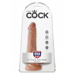 King Cock (6.00 inch) 15.24 cm. With Balls Caramel dildo fallo realistico