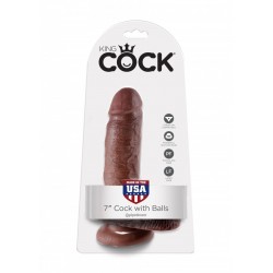 King Cock Brown (7.00 inch) 17.80 cm. With Balls dildo fallo realistico brown
