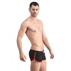 Mister B Urban Ibiza Shorts Black Red calzoncini corti sportivi nero rosso