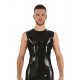 Mister B Rubber Sleeveless T-Shirt Black White smanicata in rubber gomma