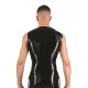 Mister B Rubber Sleeveless T-Shirt Black White smanicata in rubber gomma