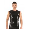 Mister B Rubber Sleeveless T-Shirt Black Red smanicata in rubber gomma