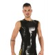 Mister B Rubber Sleeveless T-Shirt Black Yellow smanicata in rubber gomma