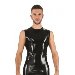 Mister B Rubber Sleeveless T-Shirt Black smanicata in rubber gomma