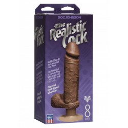 Doc Johnson The Realistic Cock Vibe 8" Brown dildo fallo realistico vibrante