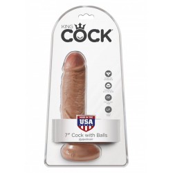 King Cock (7.00 inch) 17.80 cm. With Balls Caramel dildo fallo realistico