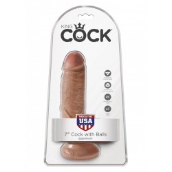 King Cock (7.00 inch) 17,80 cm. With Balls Caramel dildo fallo realistico